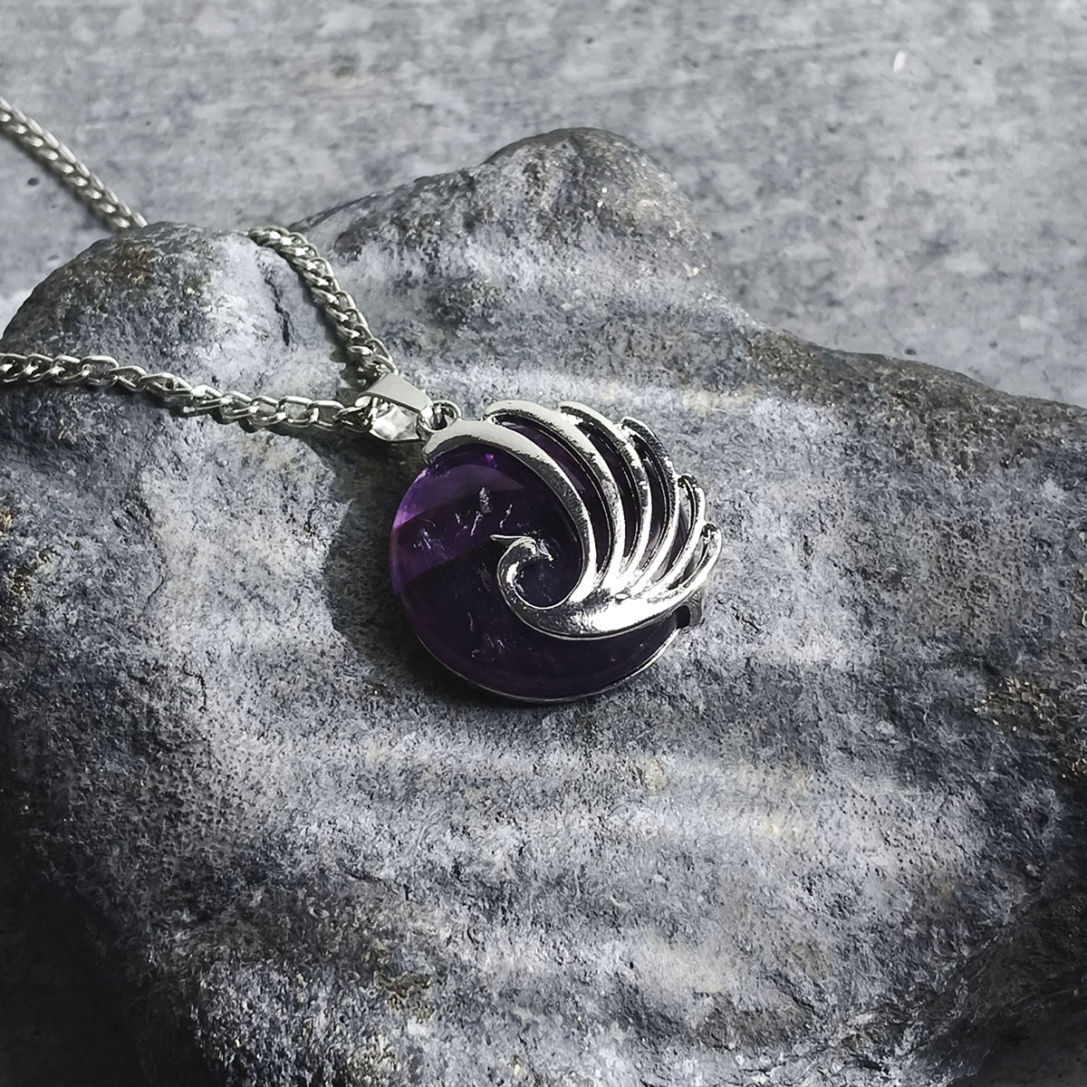 Amethyst Peacock Round Design Pendant-Shubhanjali Store (5) peacock round design pendant