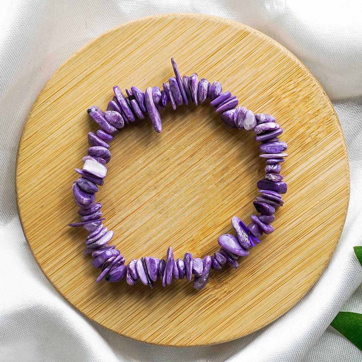 Charoite Chips Beads Bracelet-Shubhanjali Store (1) charoite chips beads bracelet