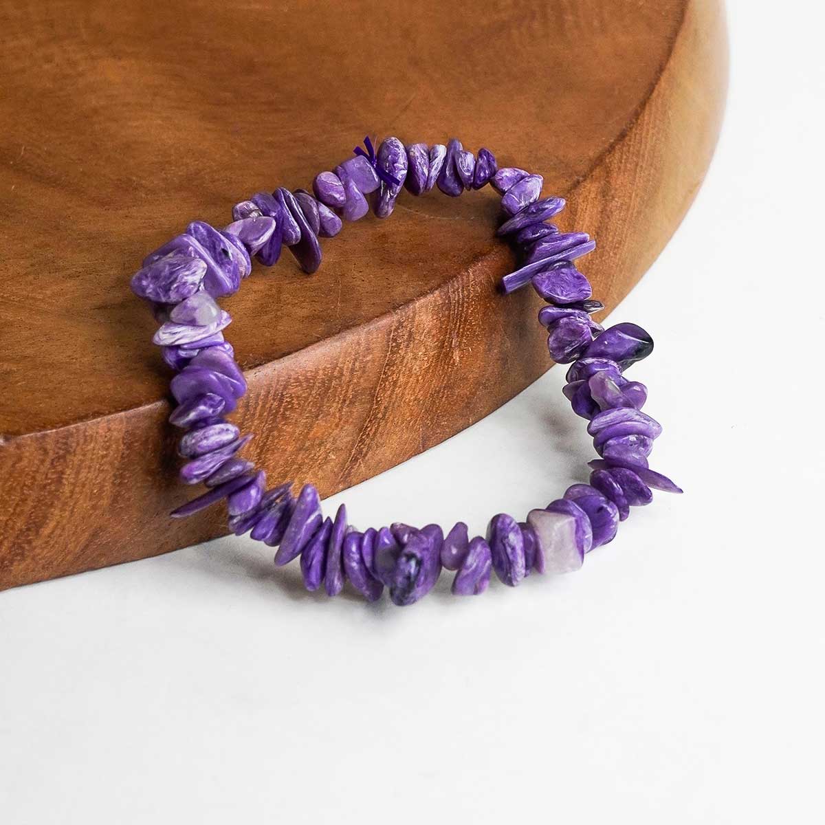 Charoite Chips Beads Bracelet-Shubhanjali Store (2) charoite chips beads bracelet
