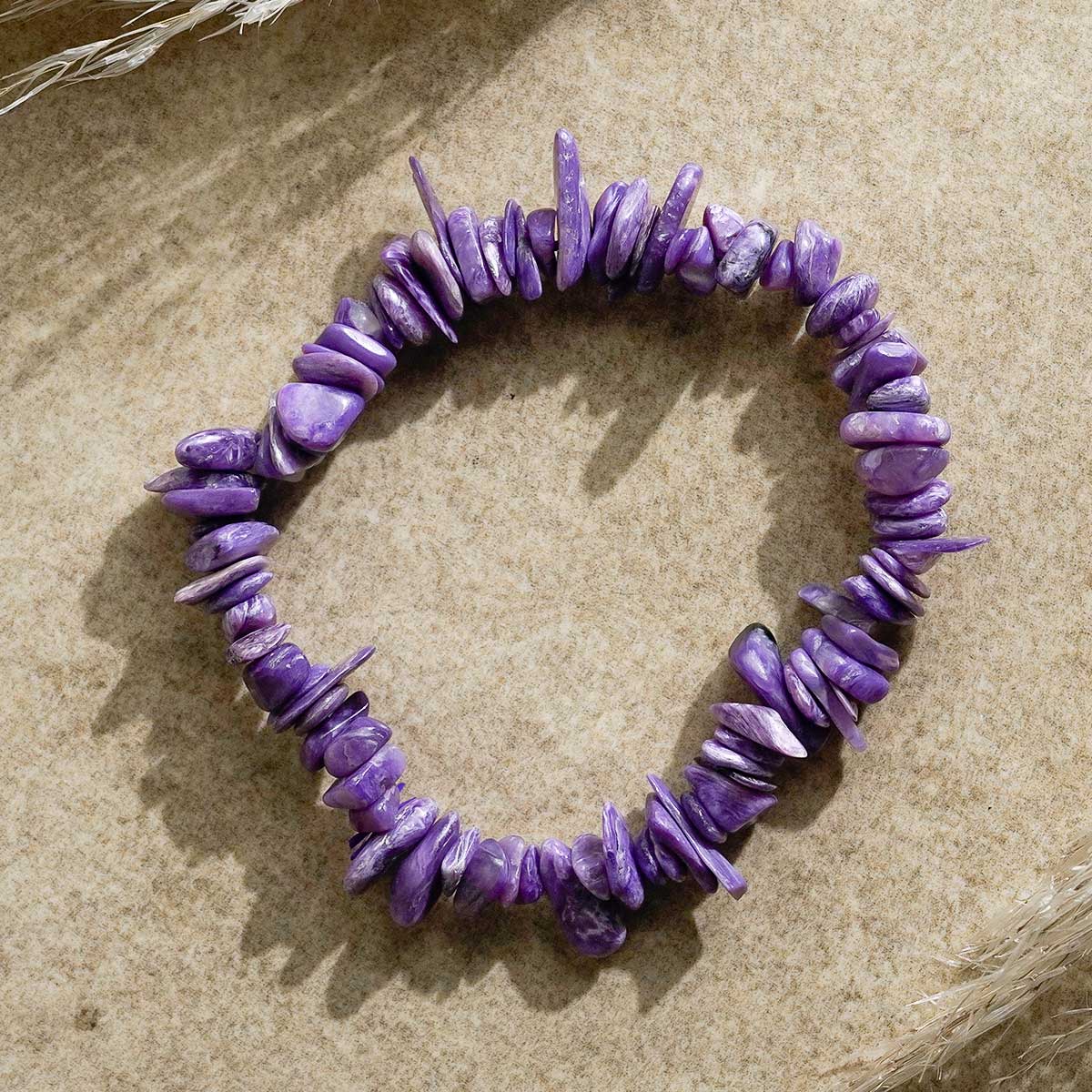 Charoite Chips Beads Bracelet-Shubhanjali Store (4) charoite chips beads bracelet