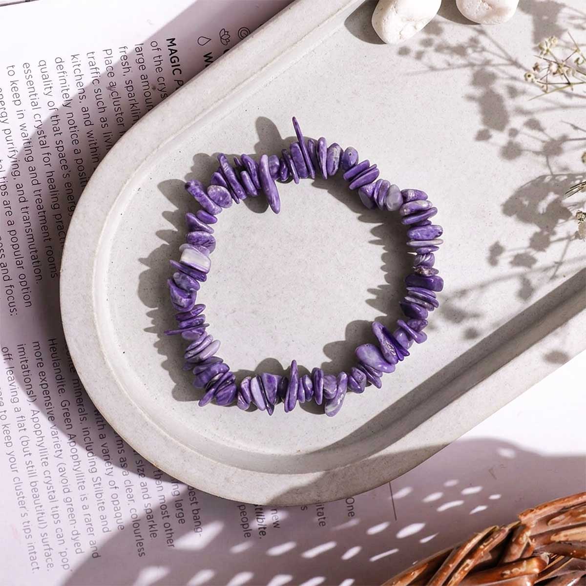 Charoite Chips Beads Bracelet-Shubhanjali Store (6) charoite chips beads bracelet