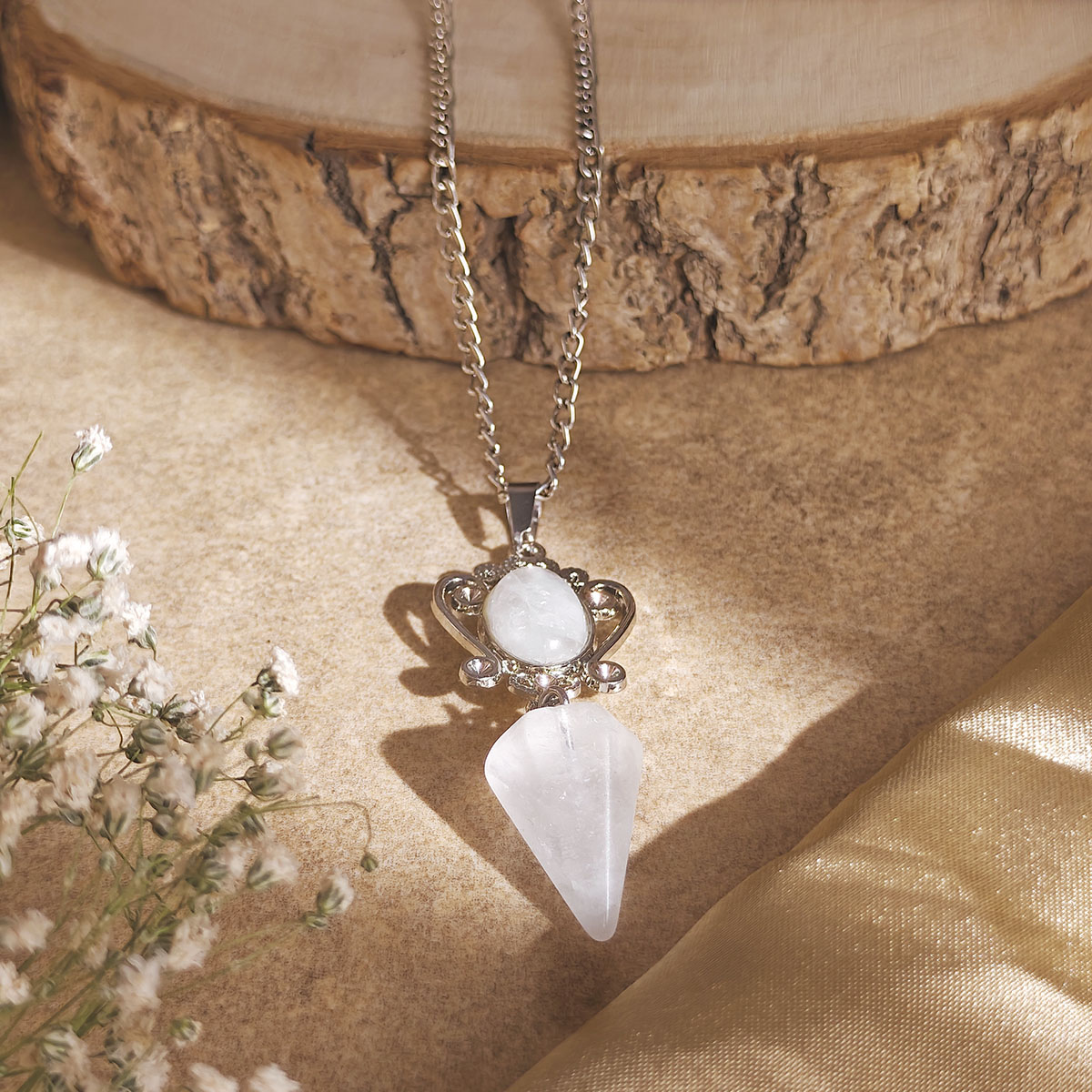Clear Quartz Oval Point Pendant-Shubhanjali Store (1) auto draft