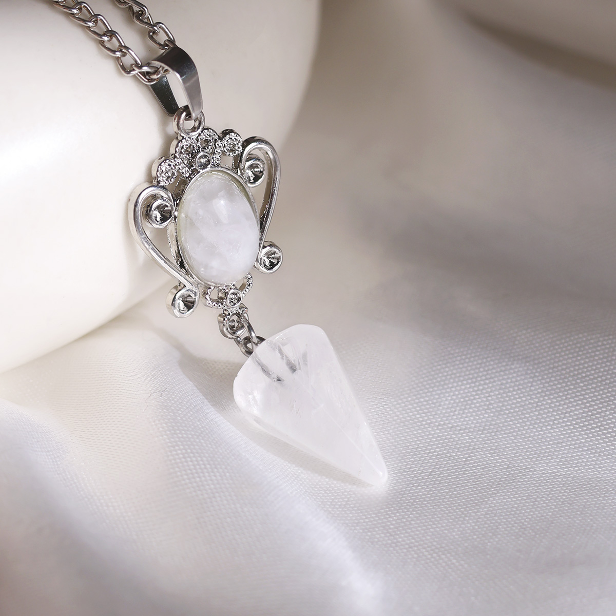 Clear Quartz Oval Point Pendant-Shubhanjali Store (2) auto draft