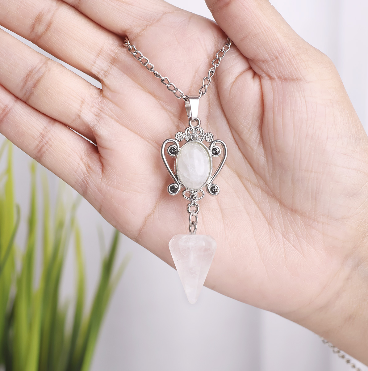 Clear Quartz Oval Point Pendant-Shubhanjali Store (3) auto draft