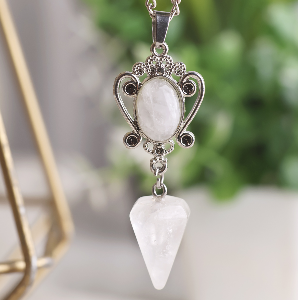 Clear Quartz Oval Point Pendant-Shubhanjali Store (4) auto draft
