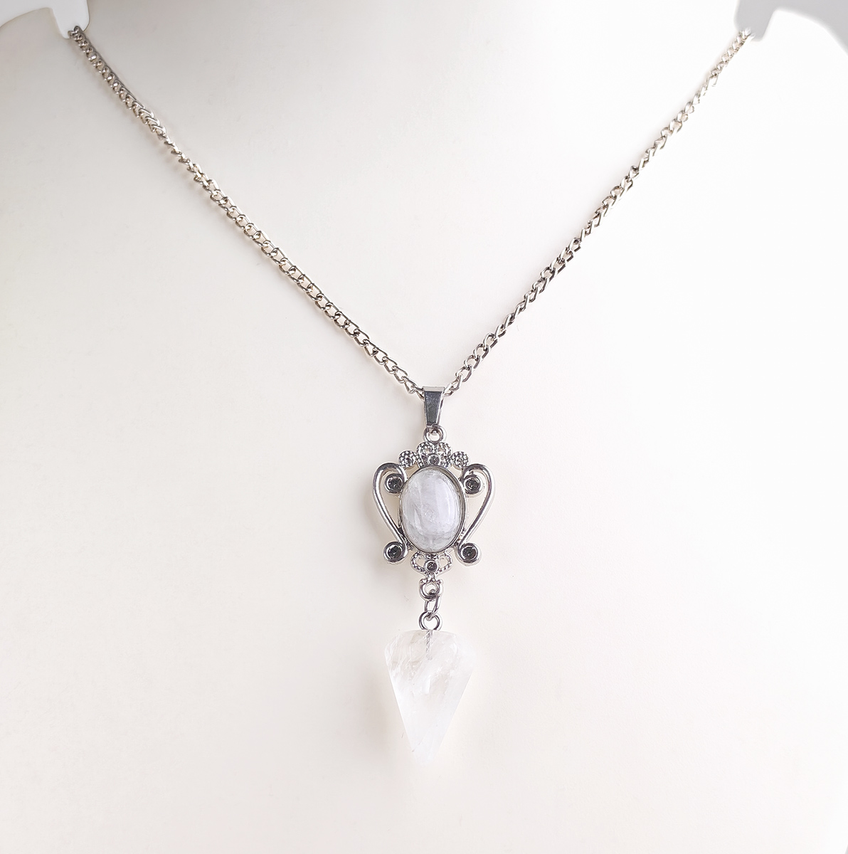 Clear Quartz Oval Point Pendant-Shubhanjali Store (5) auto draft