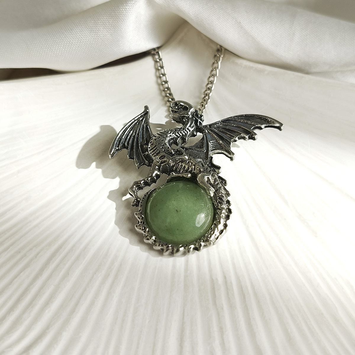 Green Aventurine Dragon Pendant-Shubhanjali Store (1) dragon pendant