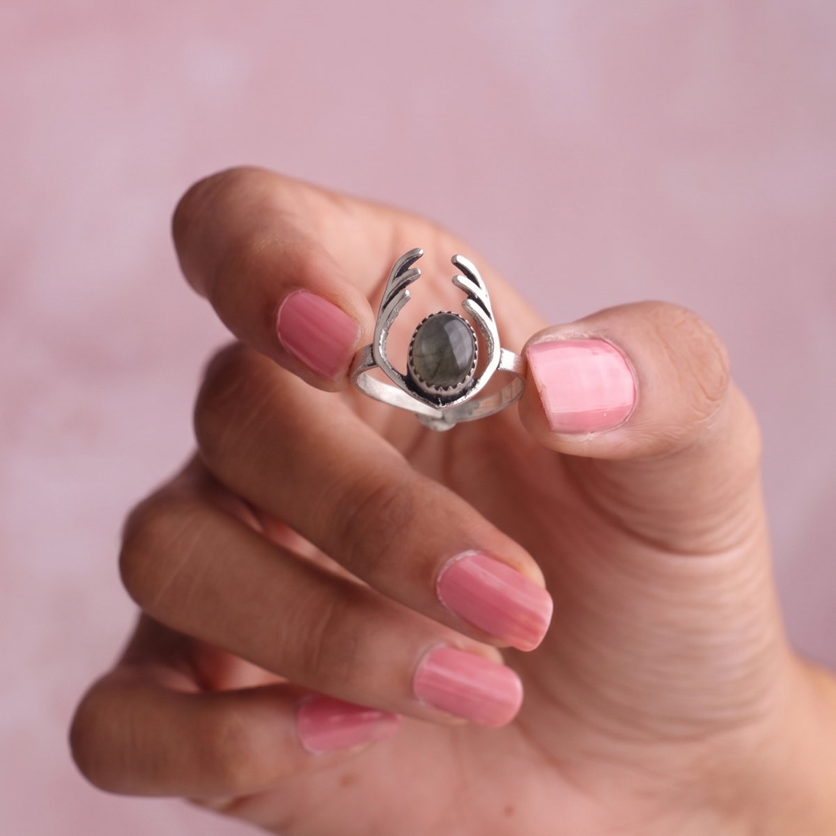 Labradorite Dear Antlers Ring-Shubhanjali Store (2) dear antlers ring