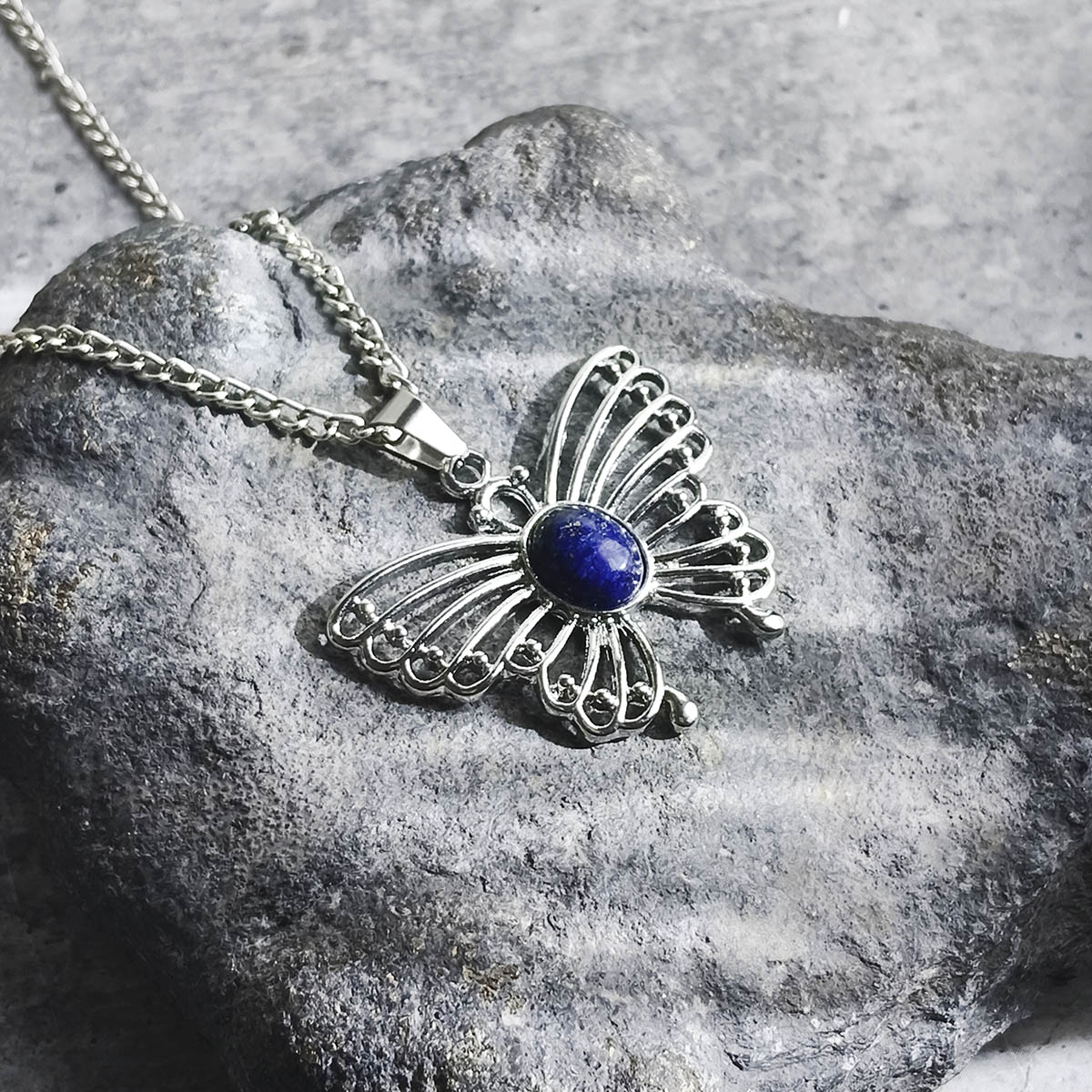 Lapis Butterfly Oval Design Pendant-Shubhanjali Store (4) butterfly oval design pendant