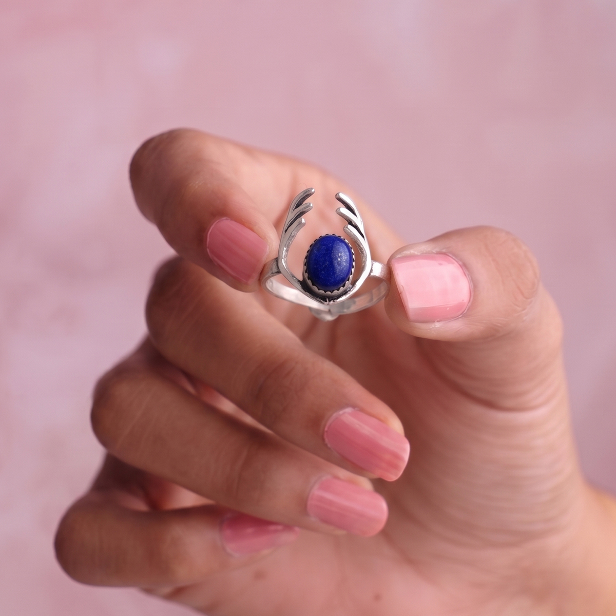 Lapis Dear Antlers Ring-Shubhanjali Store (1) dear antlers ring