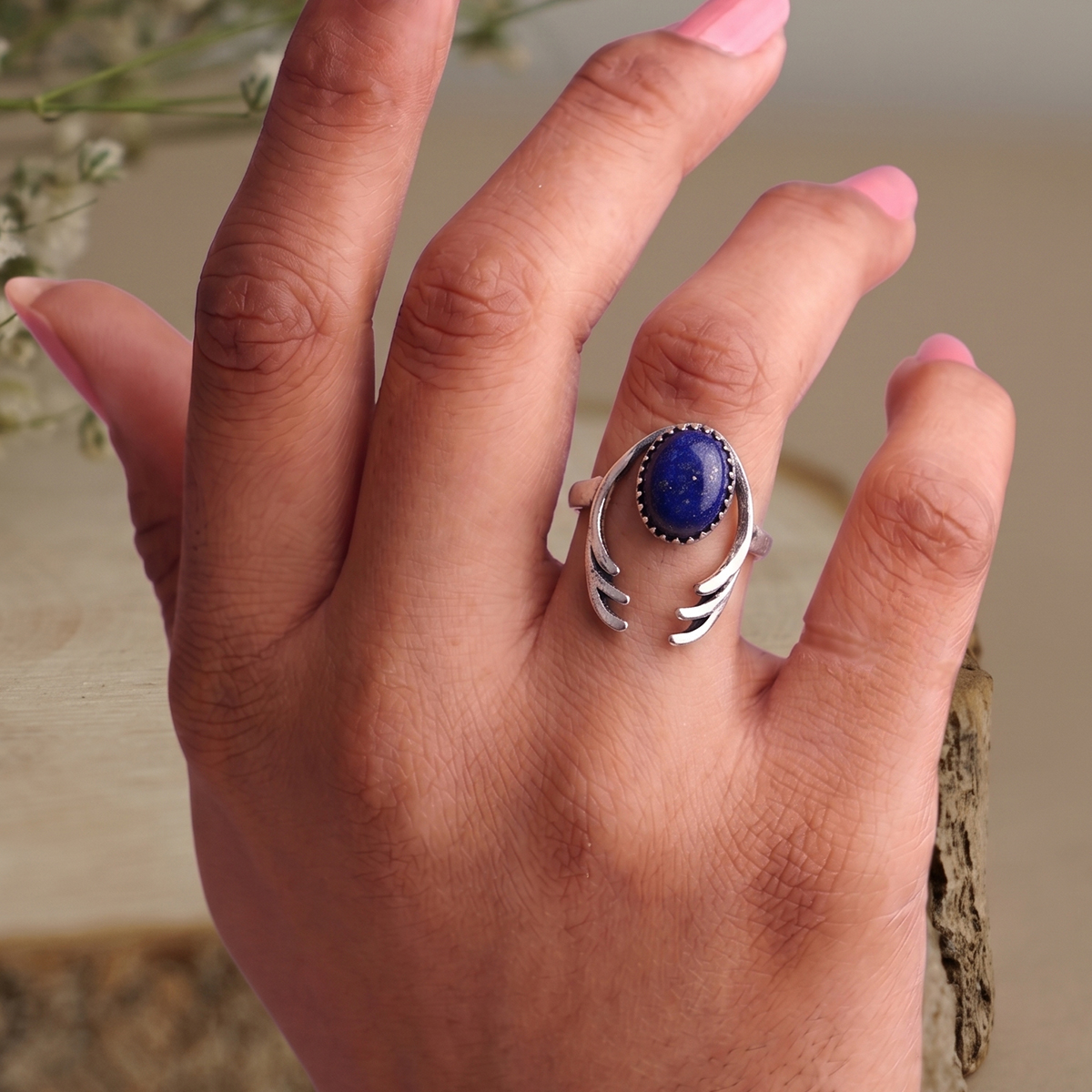 Lapis Dear Antlers Ring-Shubhanjali Store (2) dear antlers ring