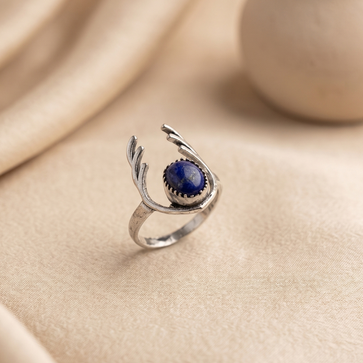 Lapis Dear Antlers Ring-Shubhanjali Store (3) dear antlers ring