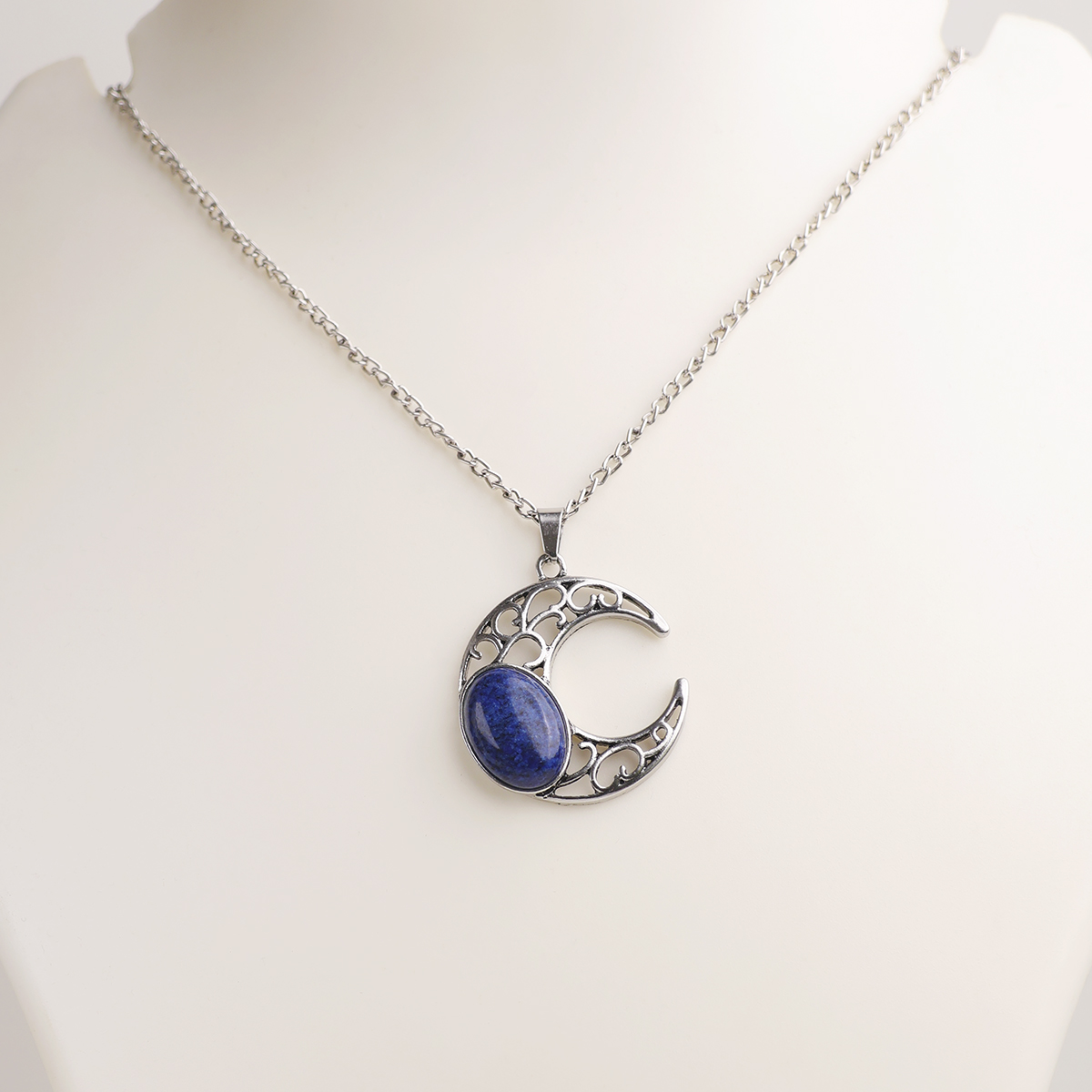 Lapis Half Moon Oval Pendant-Shubhanjali Store (4) half moon oval pendant