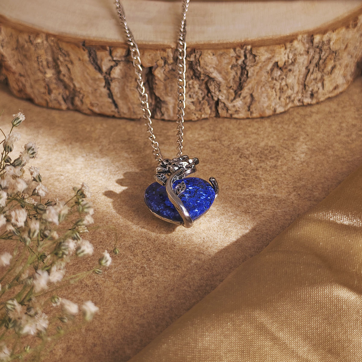 Lapis With Rose Heart Pendant-Shubhanjali Store (1) auto draft