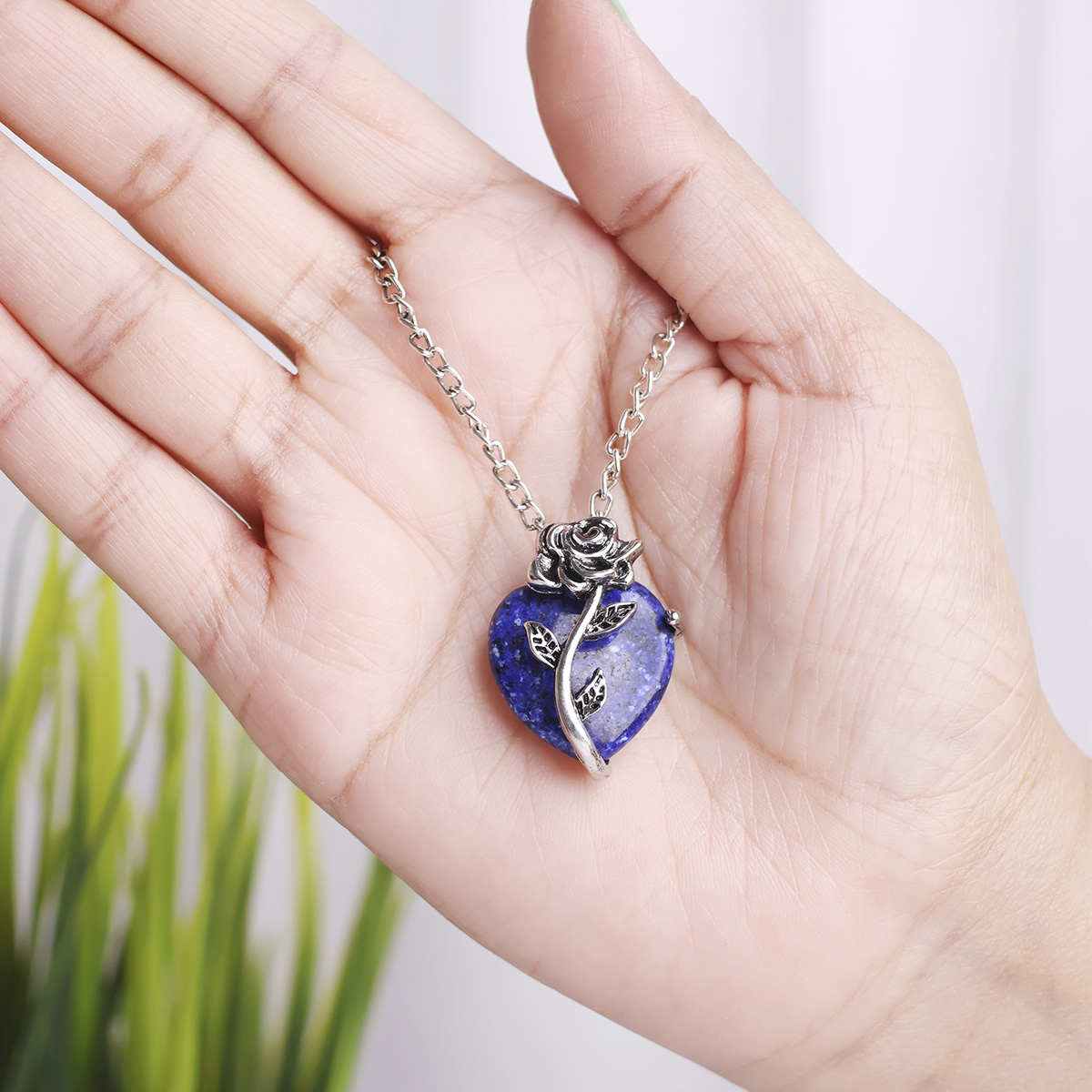 Lapis With Rose Heart Pendant-Shubhanjali Store (3) auto draft