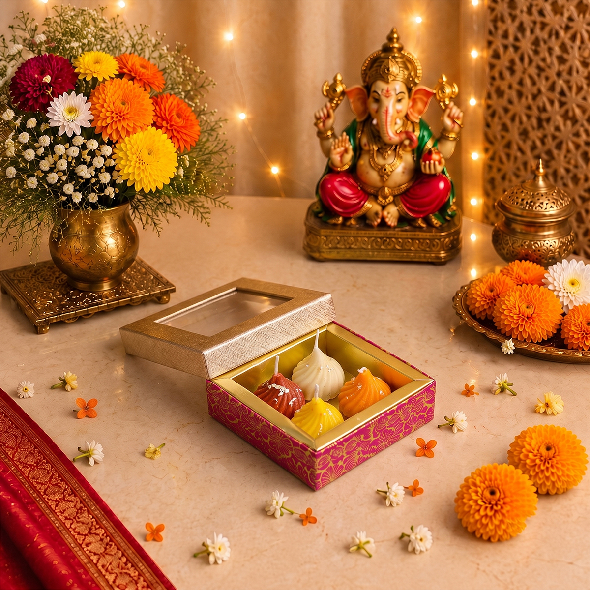 Modak Candle Pack Of 4-Shubhanjali Store (1) modak candle pack of 4