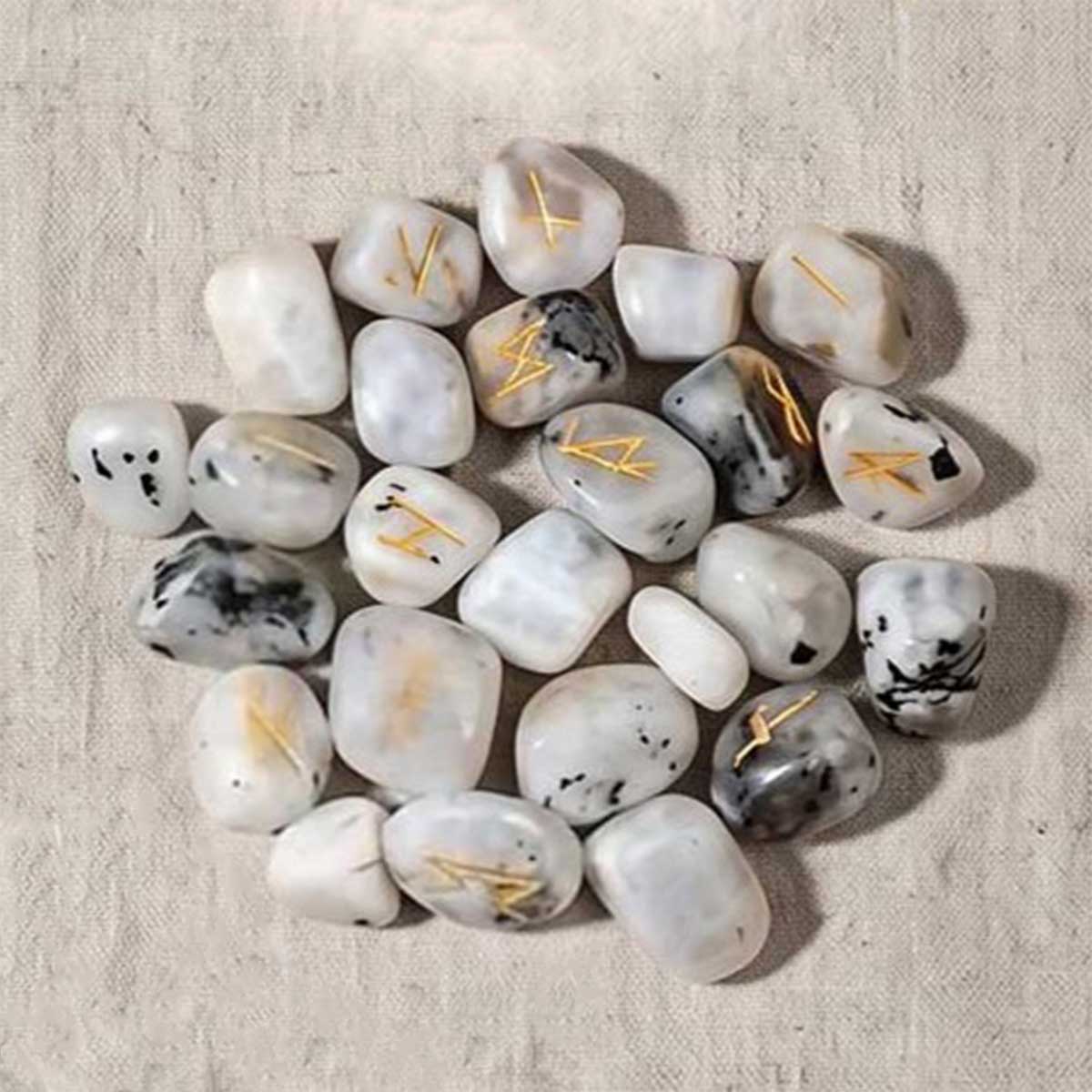 Rainbow Moonstone Rune Set-Shubhanjali Store (3) rainbow moonstone rune set