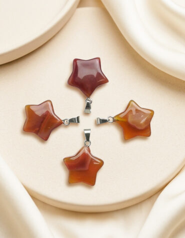 red carnelian star pendant small
