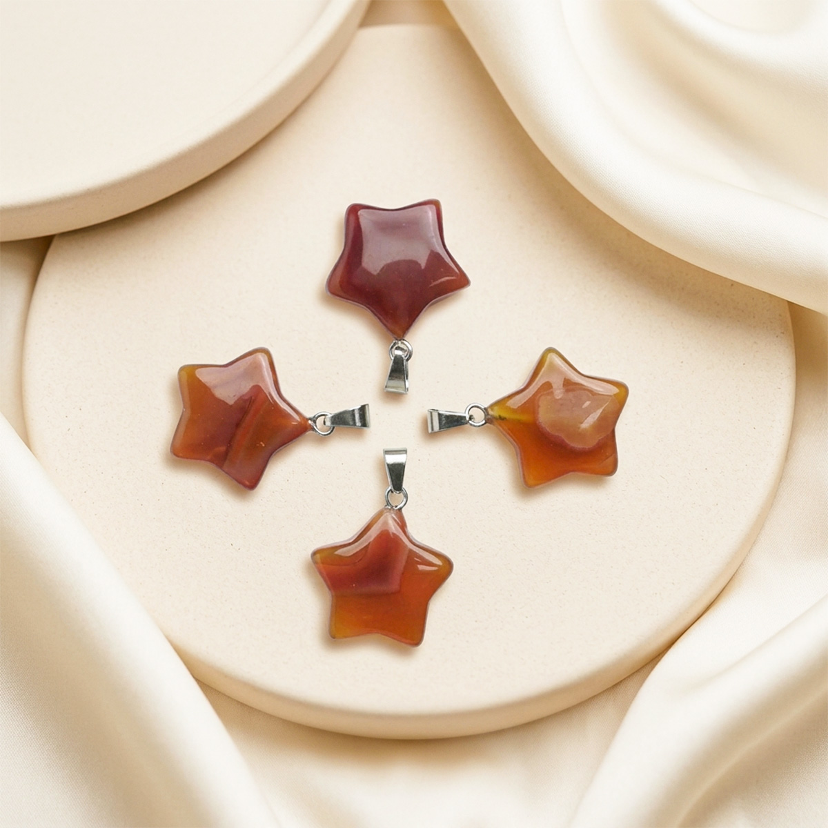 Red Carnelian Star Pendant Small - Shubhanjali Store (1) red carnelian star pendant small