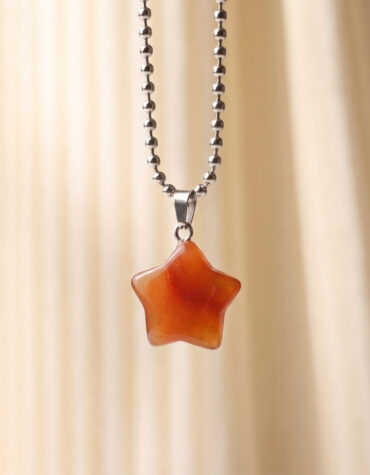 red carnelian star pendant small