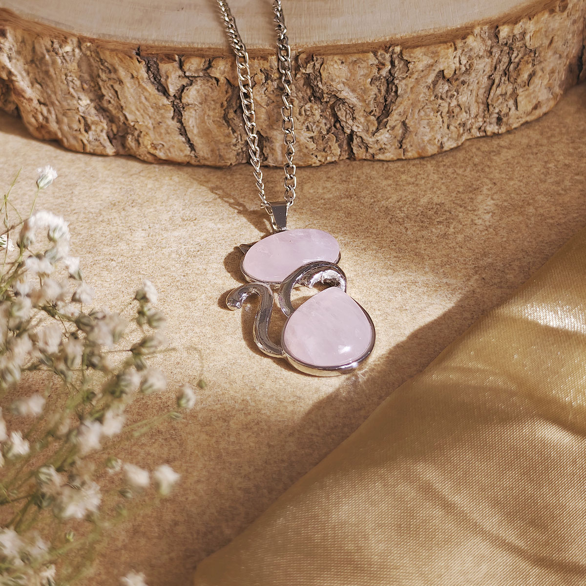 Rose Quartz Kitty Cat Pendant-Shubhanjali Store (1) auto draft