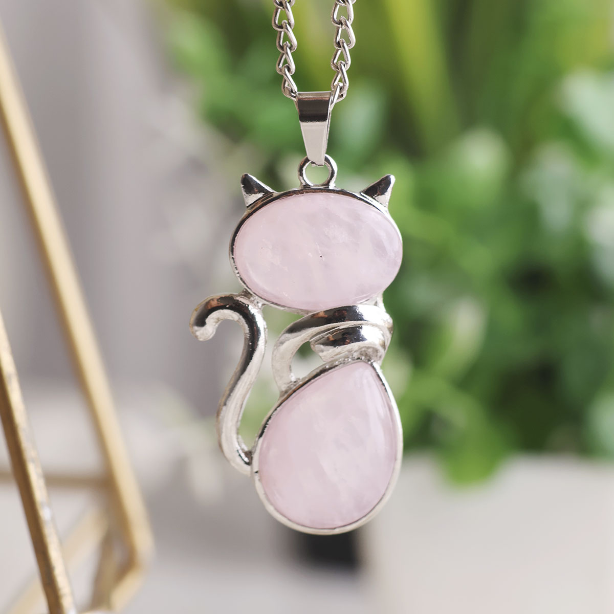 Rose Quartz Kitty Cat Pendant-Shubhanjali Store (4) auto draft