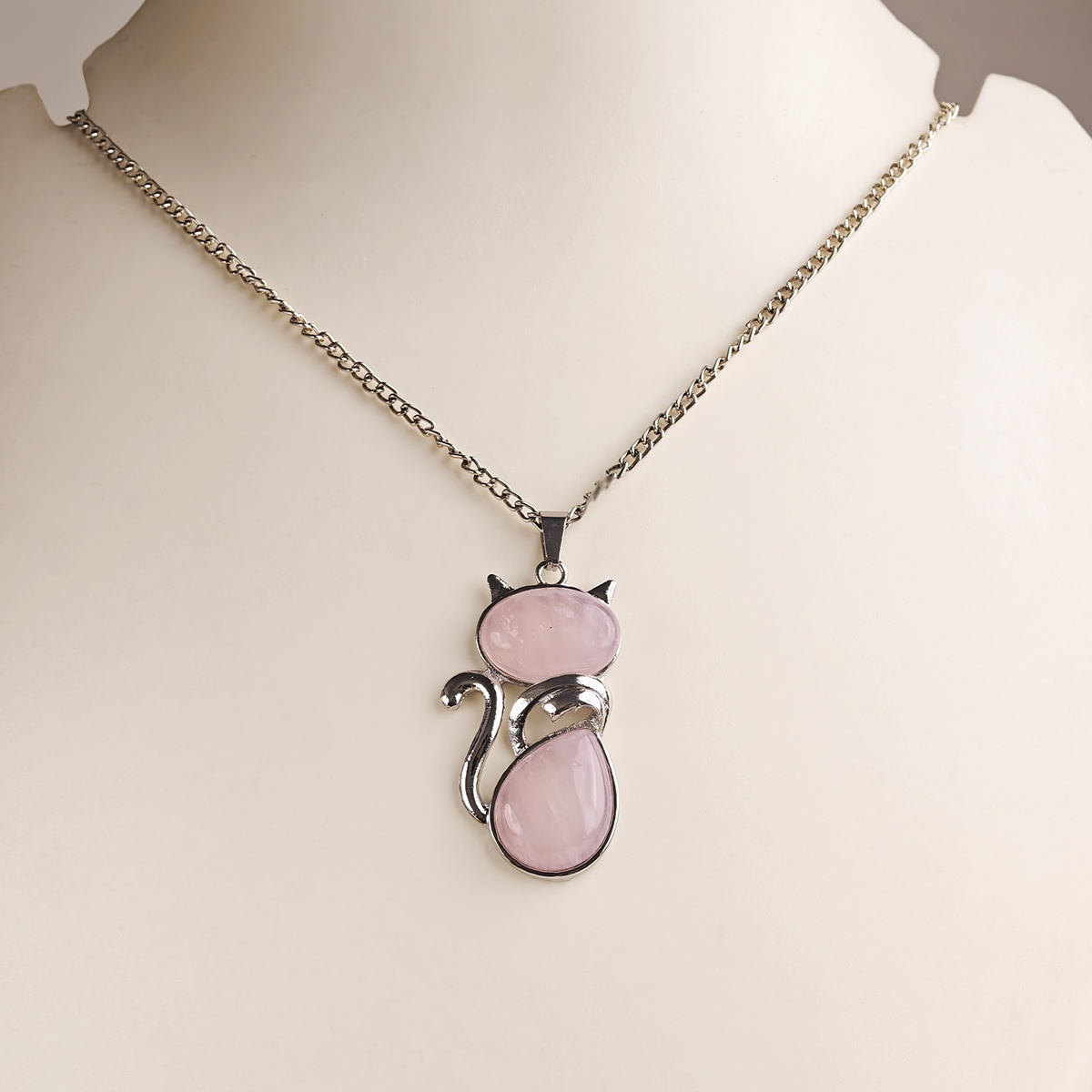 Rose Quartz Kitty Cat Pendant-Shubhanjali Store (5) auto draft