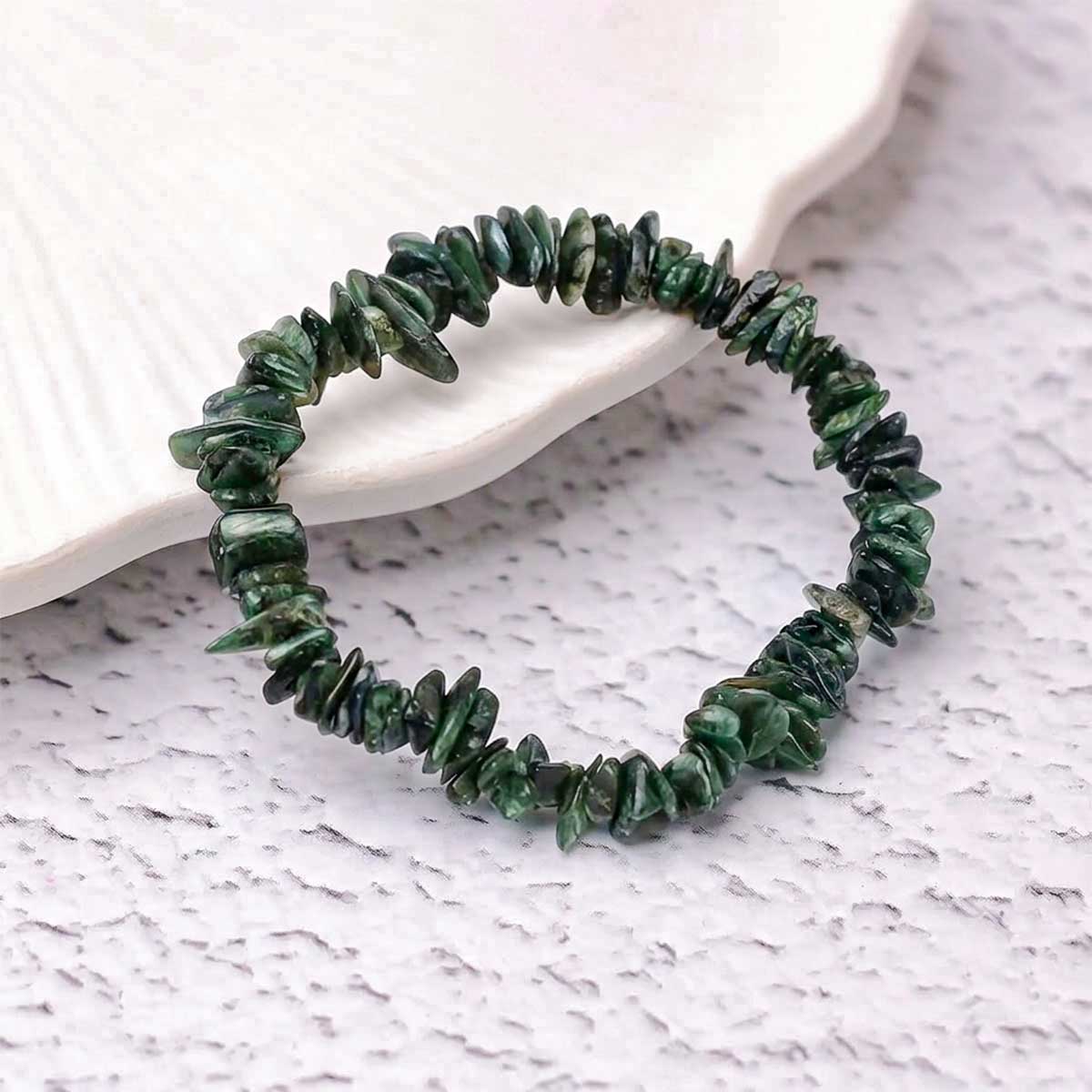Seraphinite Chips Beads Bracelet-shubhanjali Store (1) seraphinite chips beads bracelet