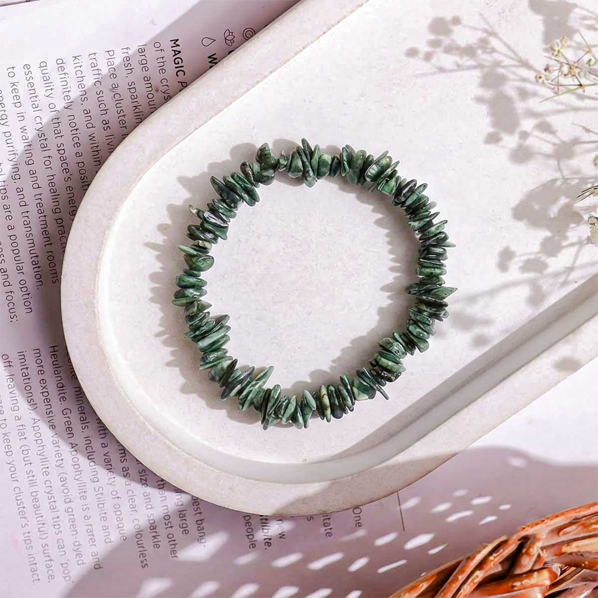 Seraphinite Chips Beads Bracelet-shubhanjali Store (2) seraphinite chips beads bracelet