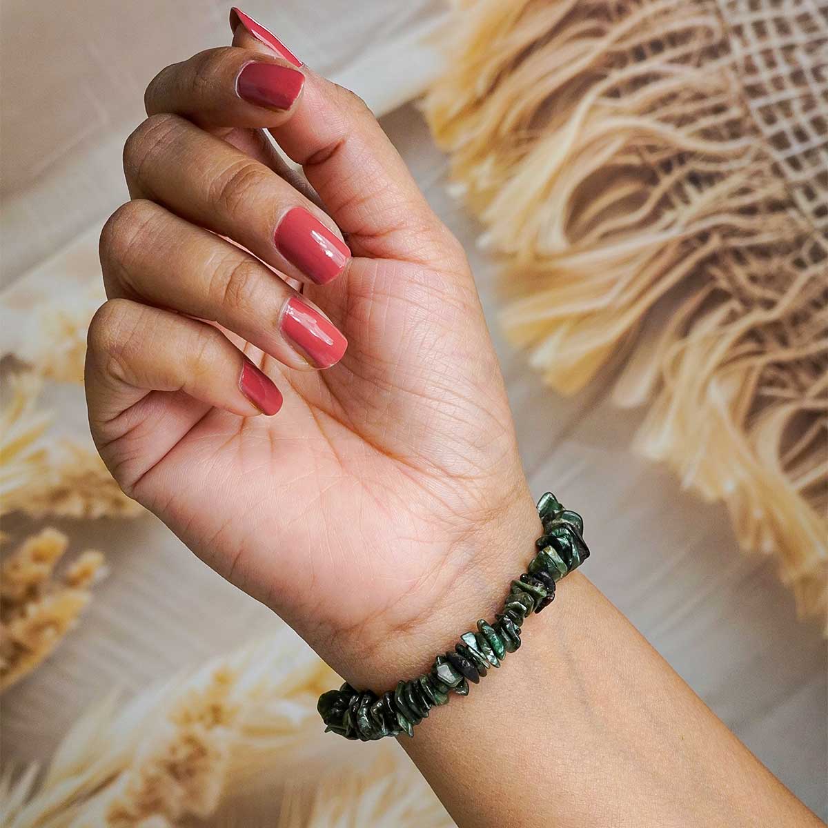 Seraphinite Chips Beads Bracelet-shubhanjali Store (5) seraphinite chips beads bracelet