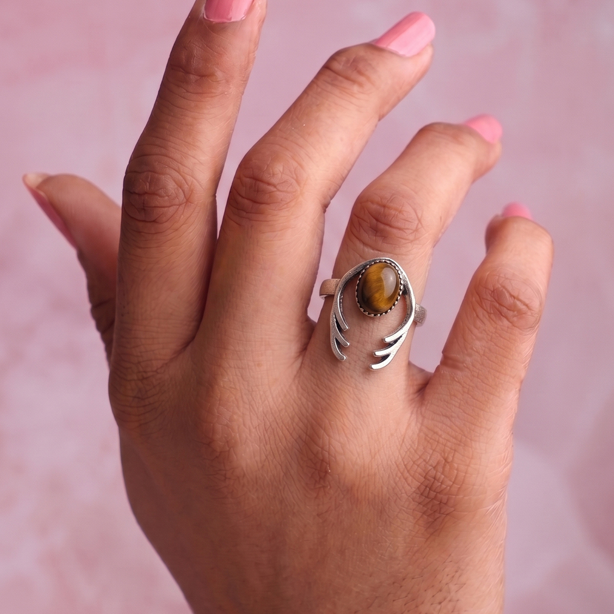 Tiger Eye Dear Antlers Ring-Shubhanjali Store (2) dear antlers ring