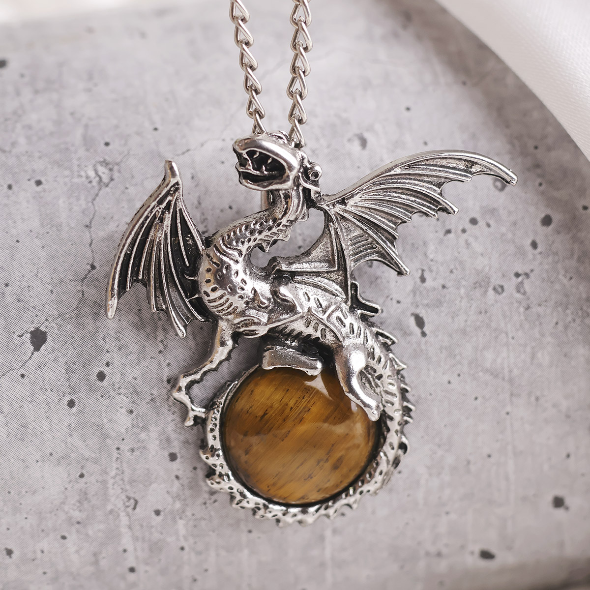 Tiger Eye Dragon Pendant-Shubhanjali Store (2) dragon pendant