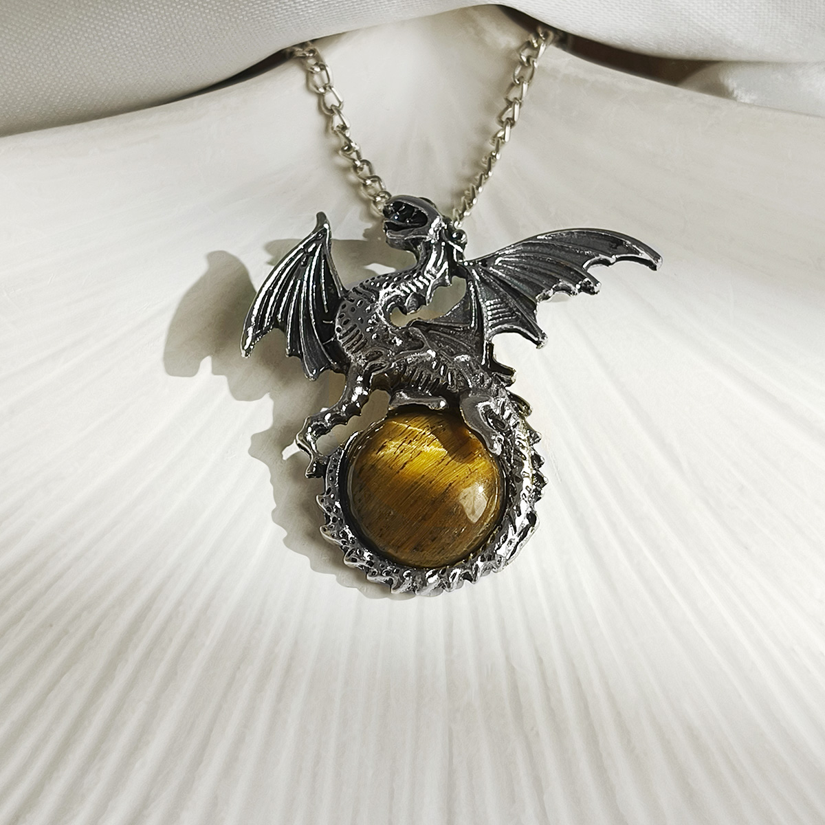 Tiger Eye Dragon Pendant-Shubhanjali Store (3) dragon pendant