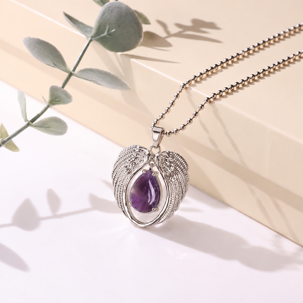 Amethyst Angel Wings Pendant-Shubhanjali Store (2) angel wings pendant