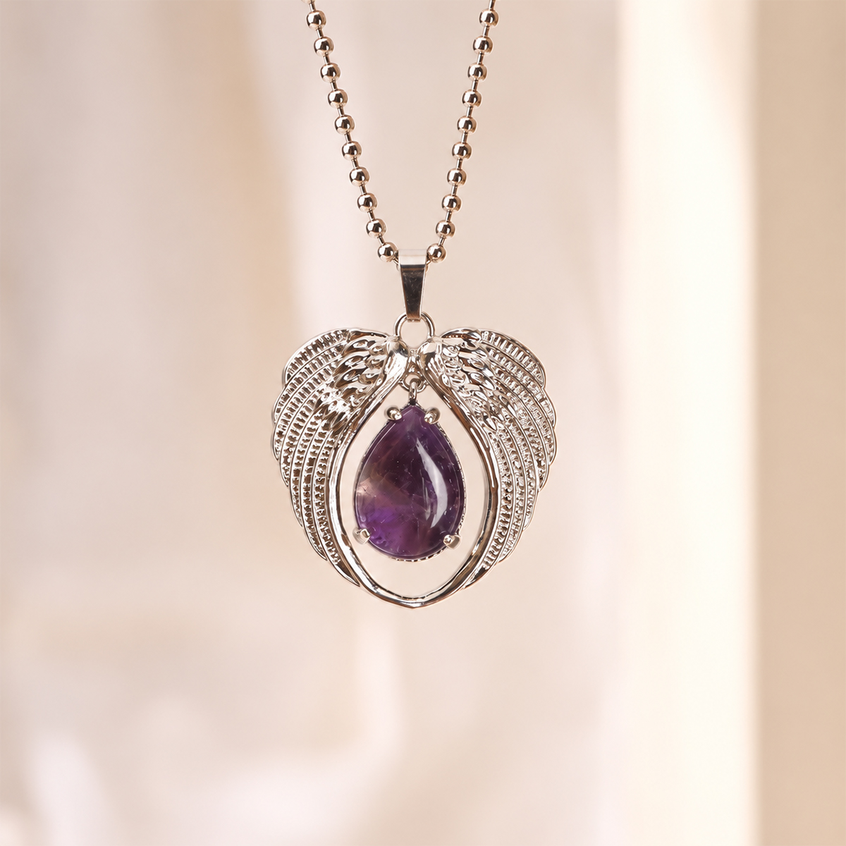Amethyst Angel Wings Pendant-Shubhanjali Store (3) angel wings pendant