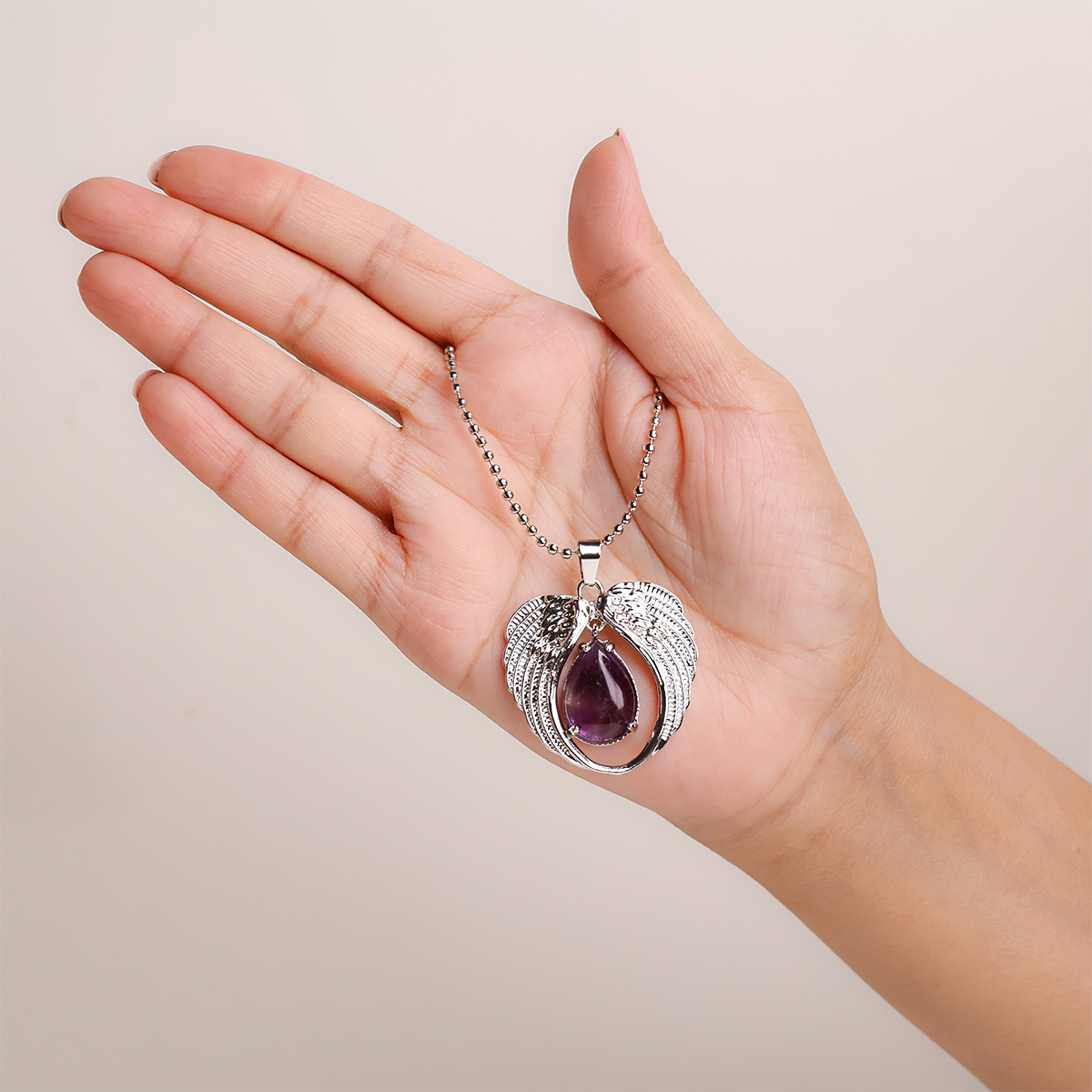 Amethyst Angel Wings Pendant-Shubhanjali Store (5) angel wings pendant