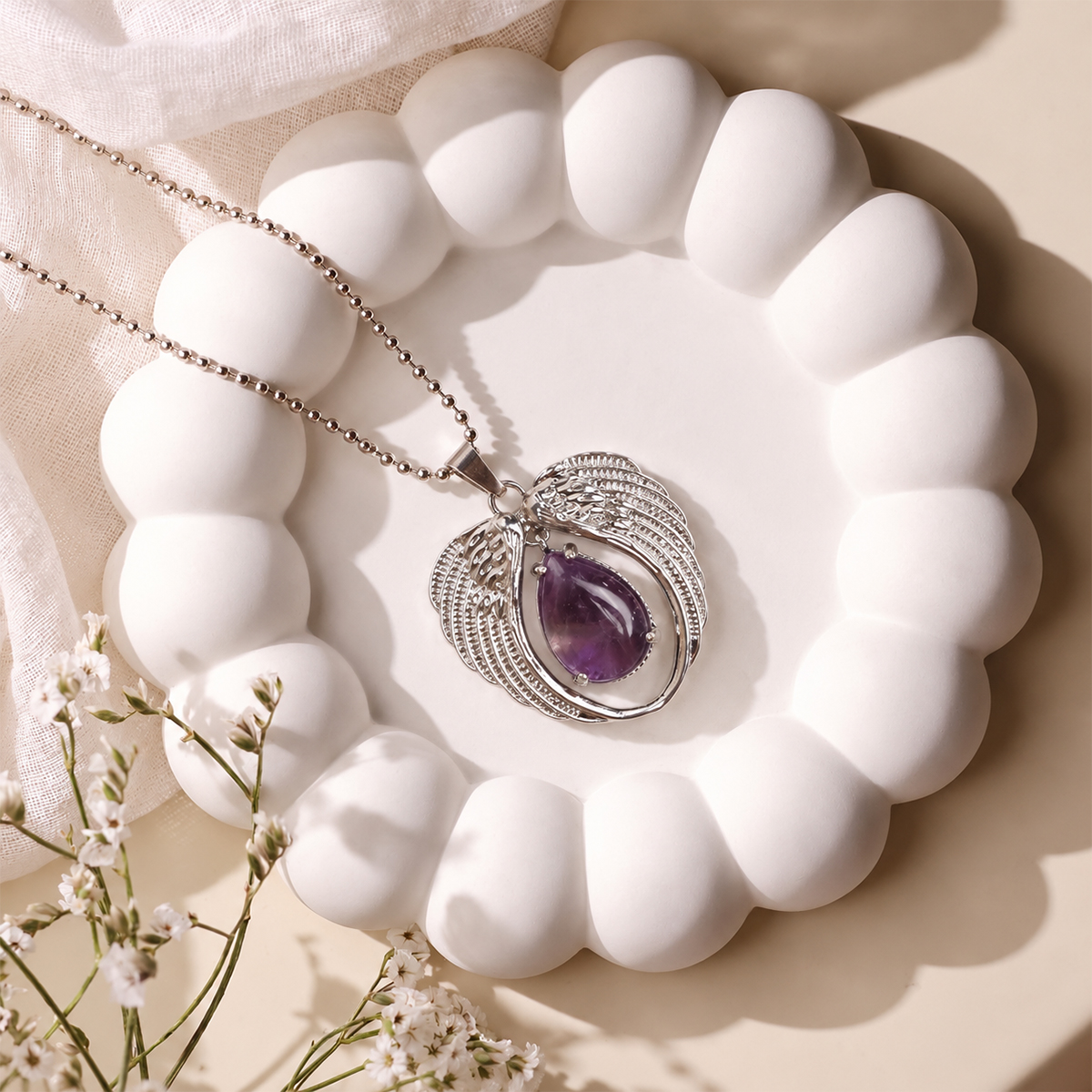 Amethyst Angel Wings Pendant-Shubhanjali Store (6) angel wings pendant