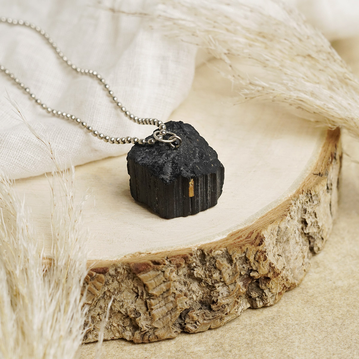 Black Tourmaline Raw Pendant-Shubhanjali Store (2) black tourmaline raw pendant