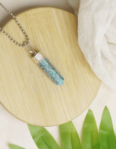 blue apatite pencil pendant