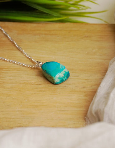 blue opal silver pendant