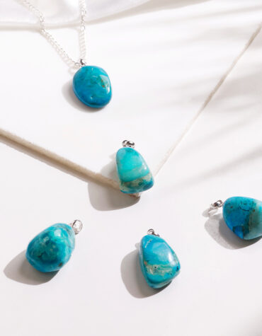 blue opal silver pendant