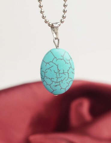 firoza oval shape pendant