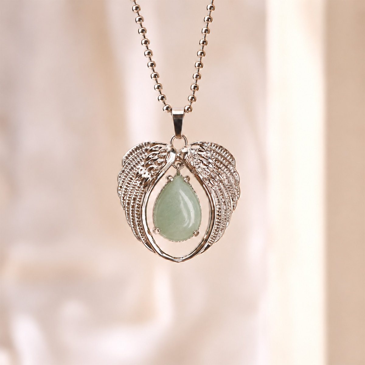 Green Aventurine Angel Wings Pendant-Shubhanjali Store (2) angel wings pendant
