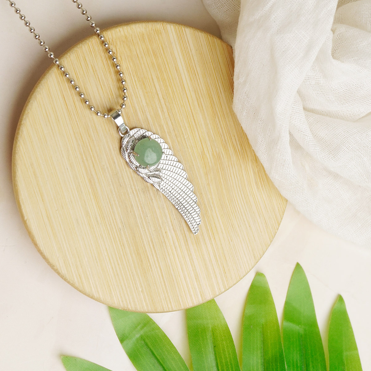 Green Aventurine Wings Pendant-Shubhanjali Store (1) wings pendant