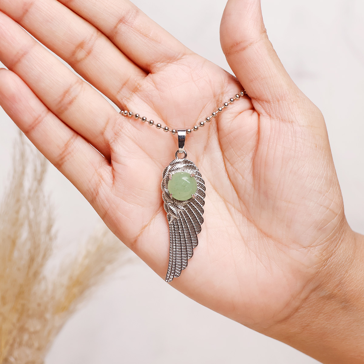 Green Aventurine Wings Pendant-Shubhanjali Store (4) wings pendant