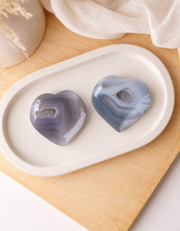 grey & black druzy heart