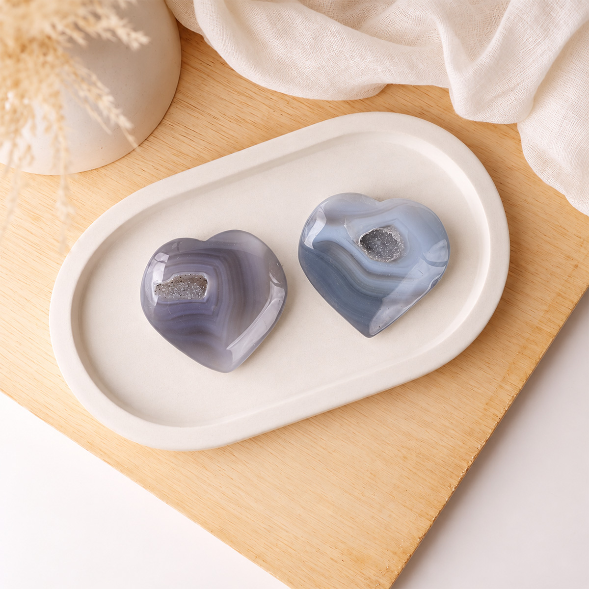Grey & Black Druzy Heart-Shubhanjali Store (1) grey & black druzy heart