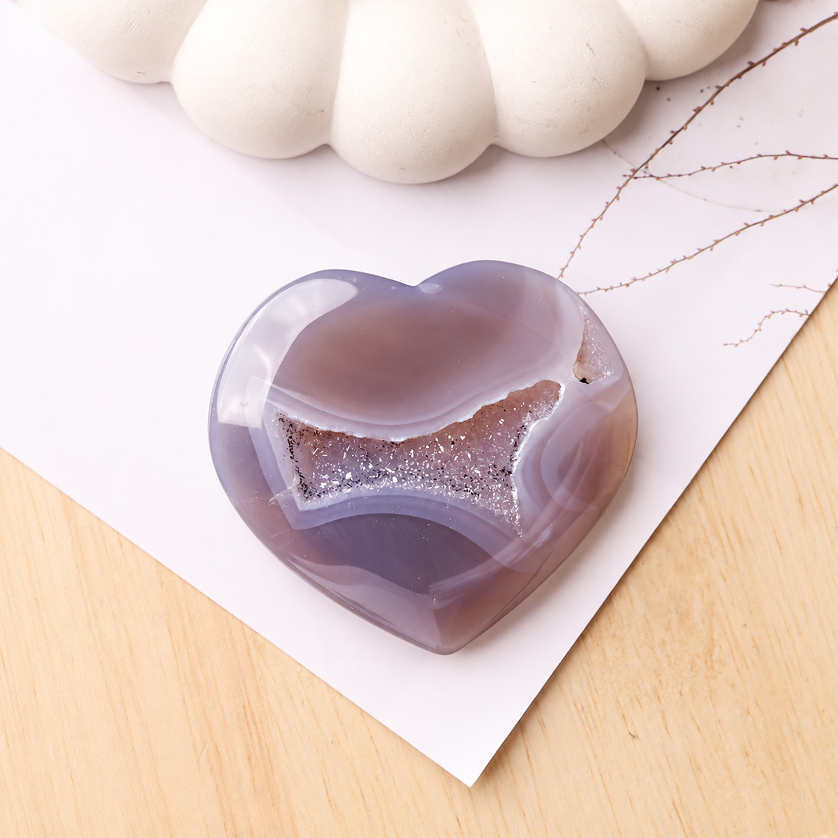 Grey & Black Druzy Heart-Shubhanjali Store (6) grey & black druzy heart