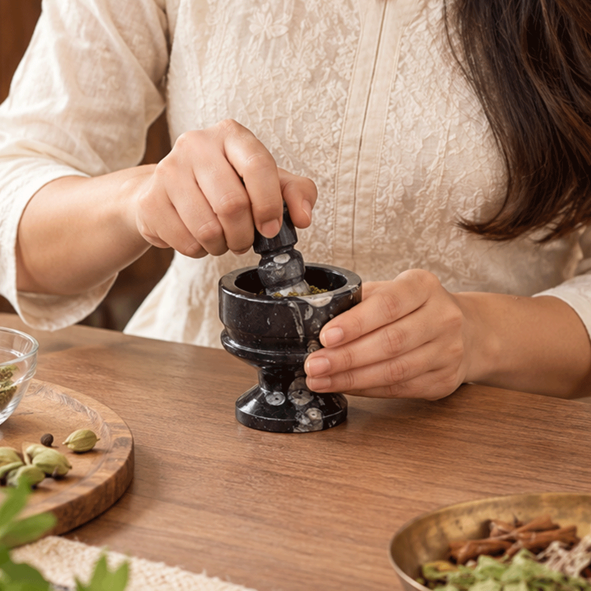 Orthoceras Mortar and Pestle-shubhanjali Store (1) orthoceras mortar and pestle