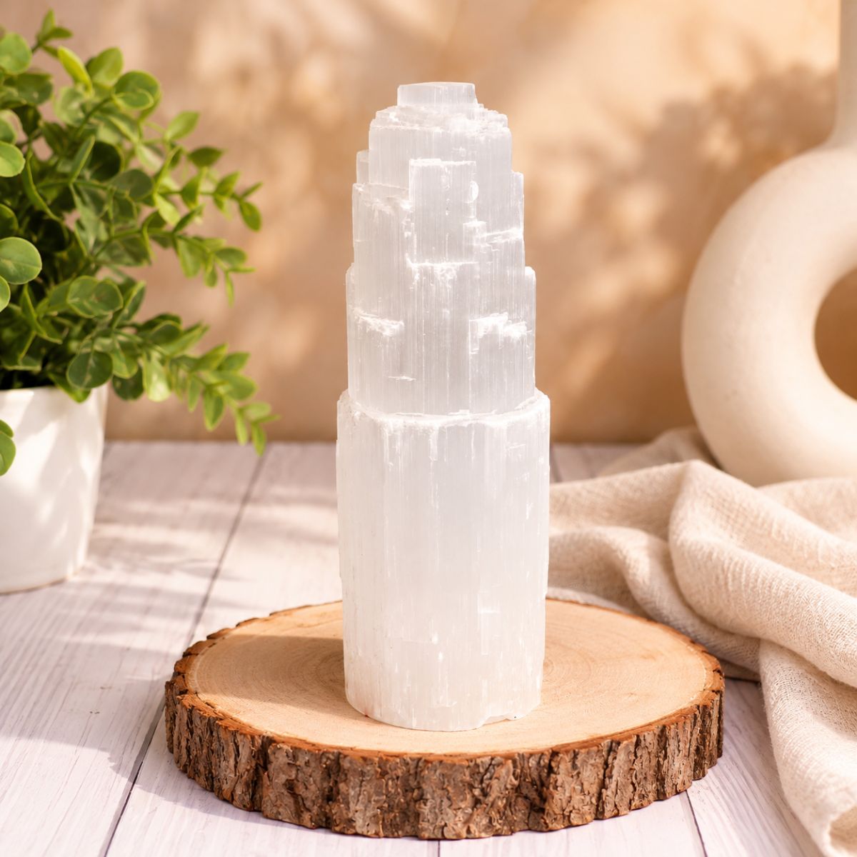 Selenite Big Tower Lamp-Shubhanjali Store (2) selenite big tower lamp